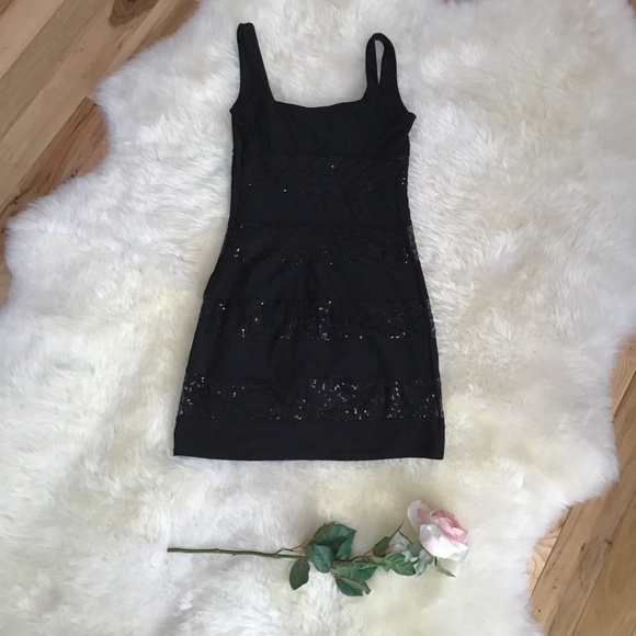 Mymichelle black stripe sequin dress - Picture 3 of 5